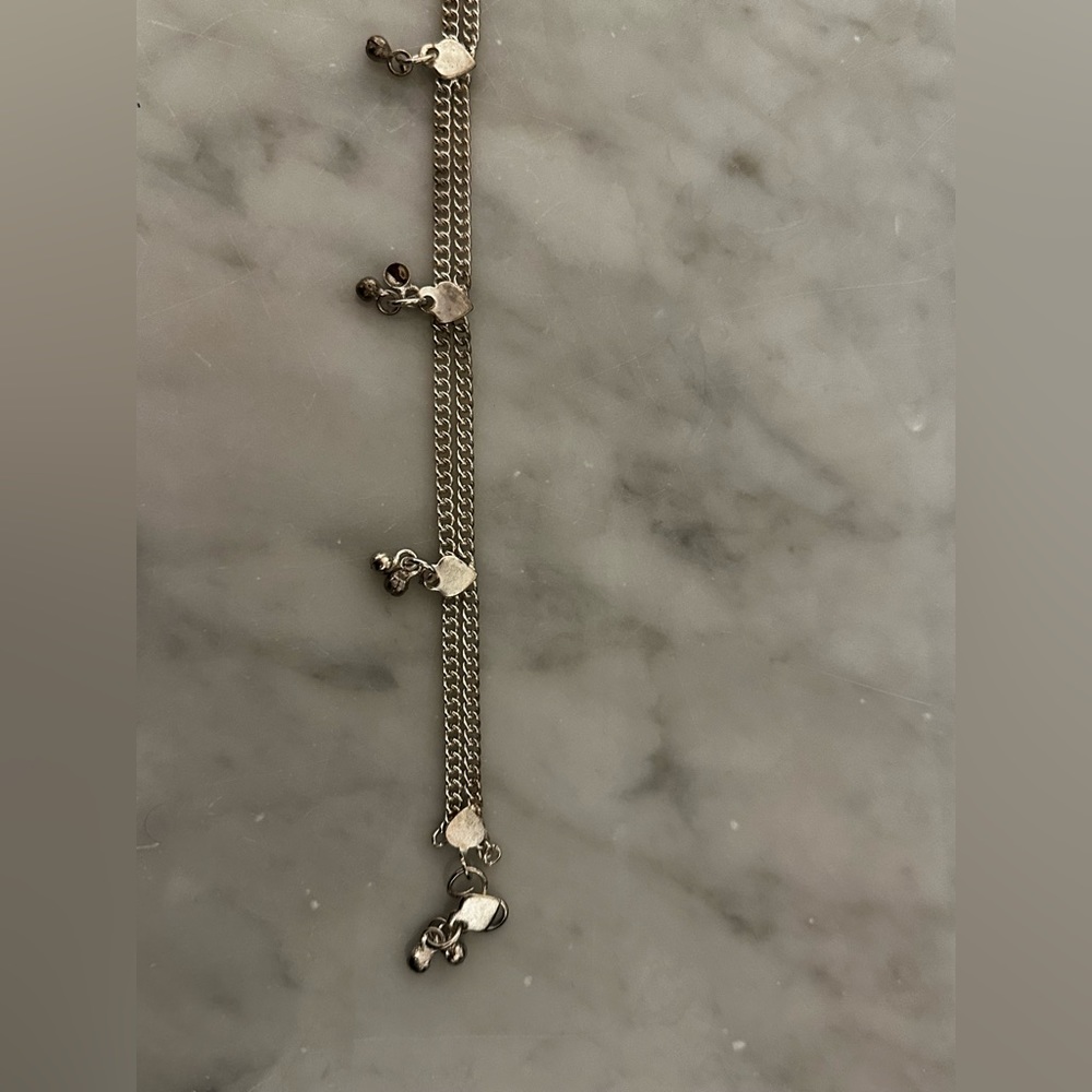 Vintage Silver Anklets With Tiny Bell Charms. 10i… - image 2